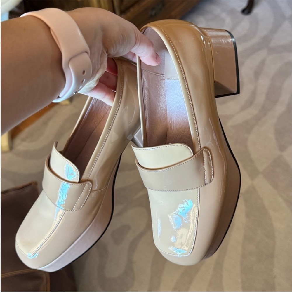 Jeffrey Campbell Student Platform Nude Patent Loafer size 6.5 - Picture 5 of 5